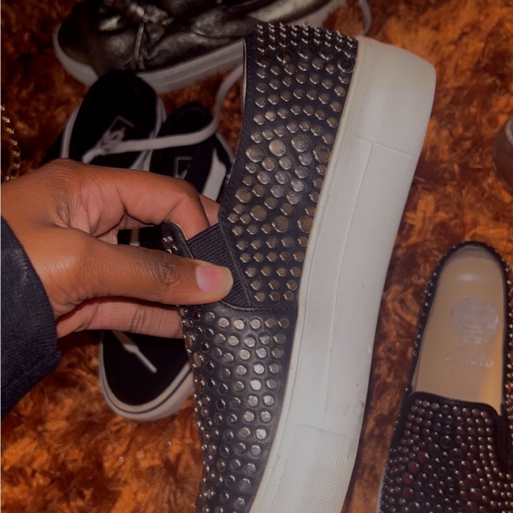 Black Slip-On Sneakers with Studs